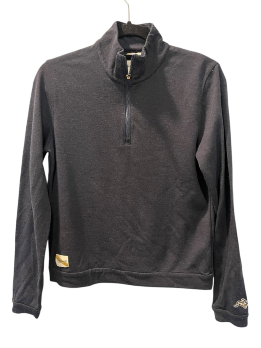 Tracksmith Merino Wool Downeaster Size Medium Half Zip Pullover Navy Blue